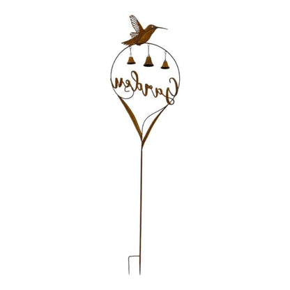 Garden Stake with Hummingbird and Bells - 158cm