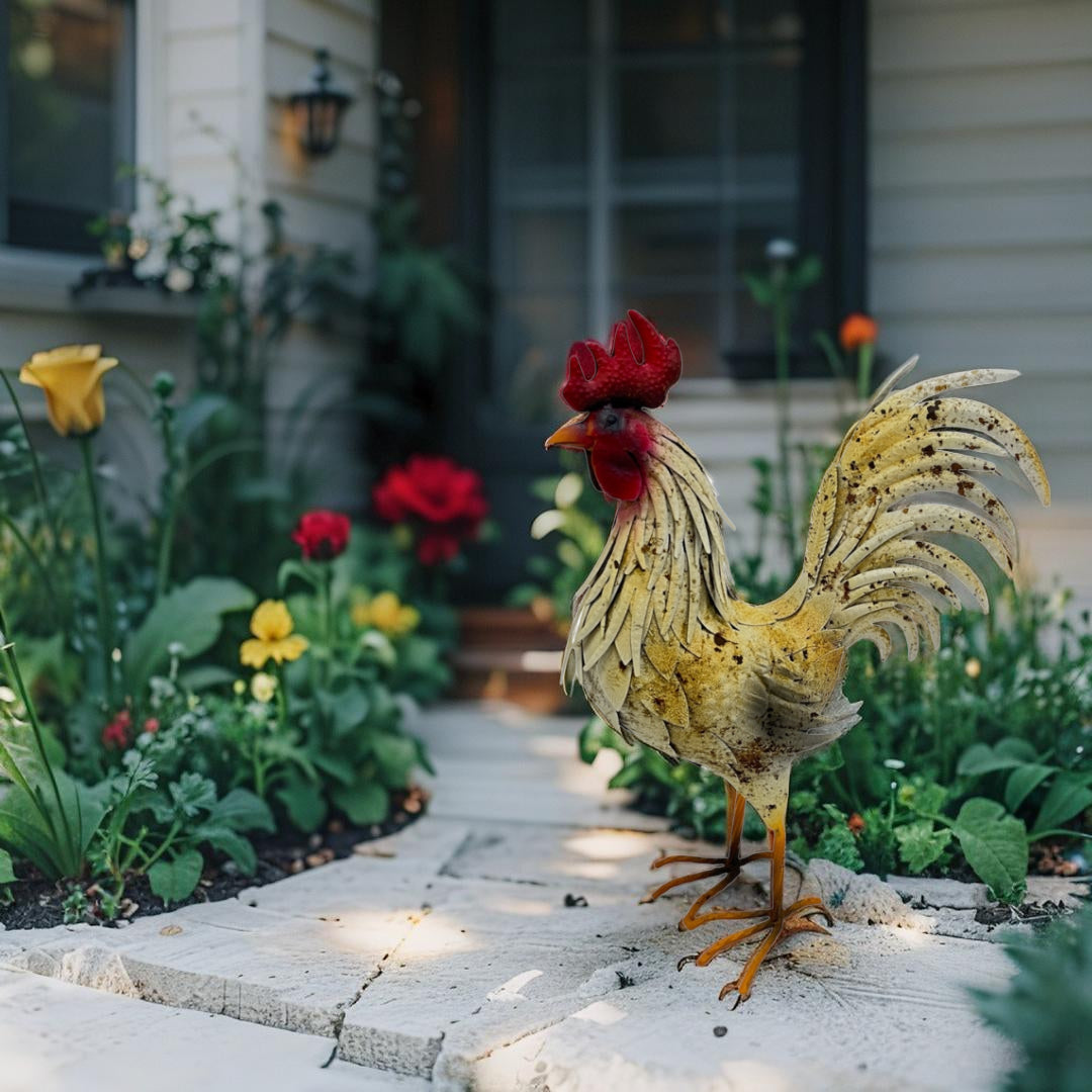 Proud Rooster Iron Statue - 45cm