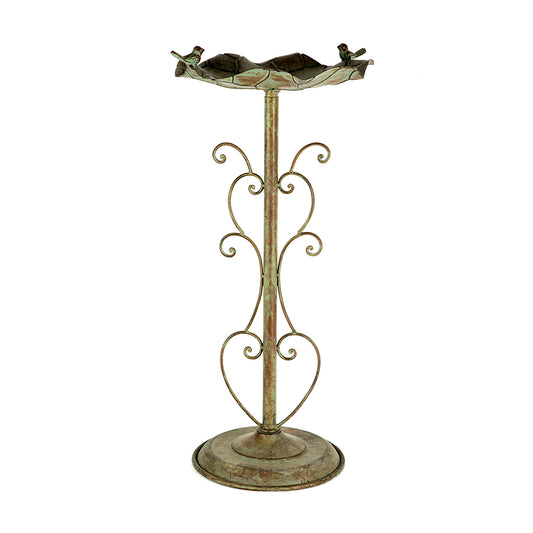 Lilypad Birdbath on Ornate Stand - 36x66cm