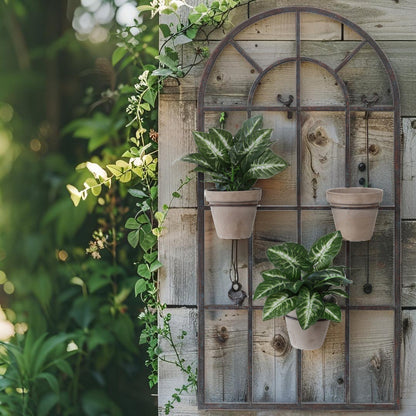 French Window Wall Art 130cm - Removable Pot Holders