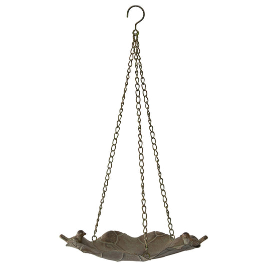 Free Standing Bird Feeder 36x32x55cm Distressed Green Iron for Outdoor Use