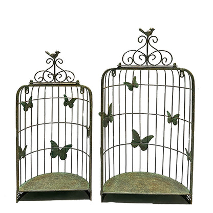 Set 2 Nested 'Butterfly Cages' Wall Planters 71cm, 62cm