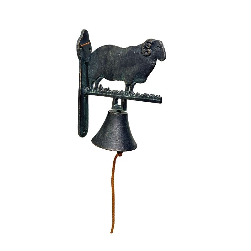 Merino Ram Doorpost with Bell - 23cm Cast Iron