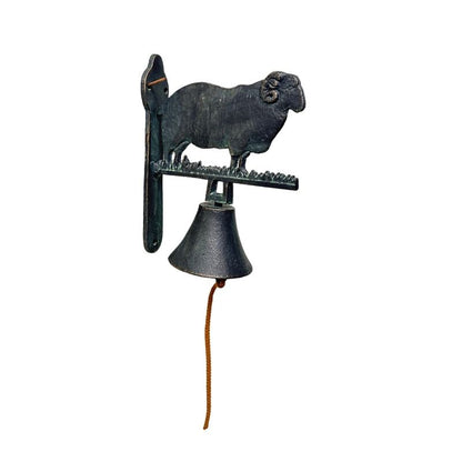 Merino Ram Doorpost with Bell - 23cm Cast Iron