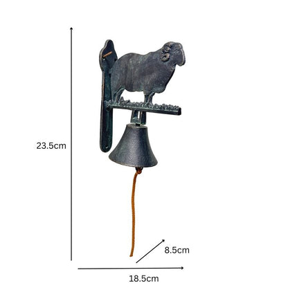 Merino Ram Doorpost with Bell - 23cm Cast Iron