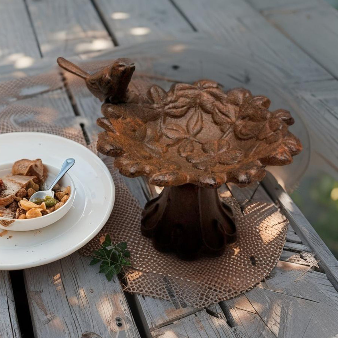 Antique Rust Cast Iron Footed Ring Holder 18cm