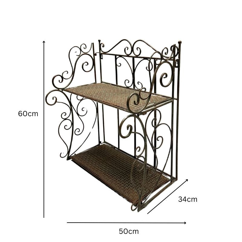 French Provincial 2 Tier Ornate Wall Shelf 60cm