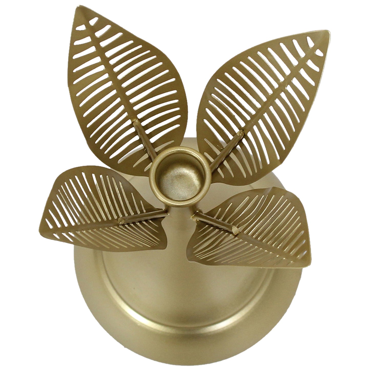 Aura Taper Candleholder - Elegant Gold Iron, 14x32cm