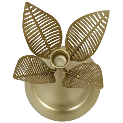 Aura Taper Candleholder - Elegant Gold Iron, 14x32cm