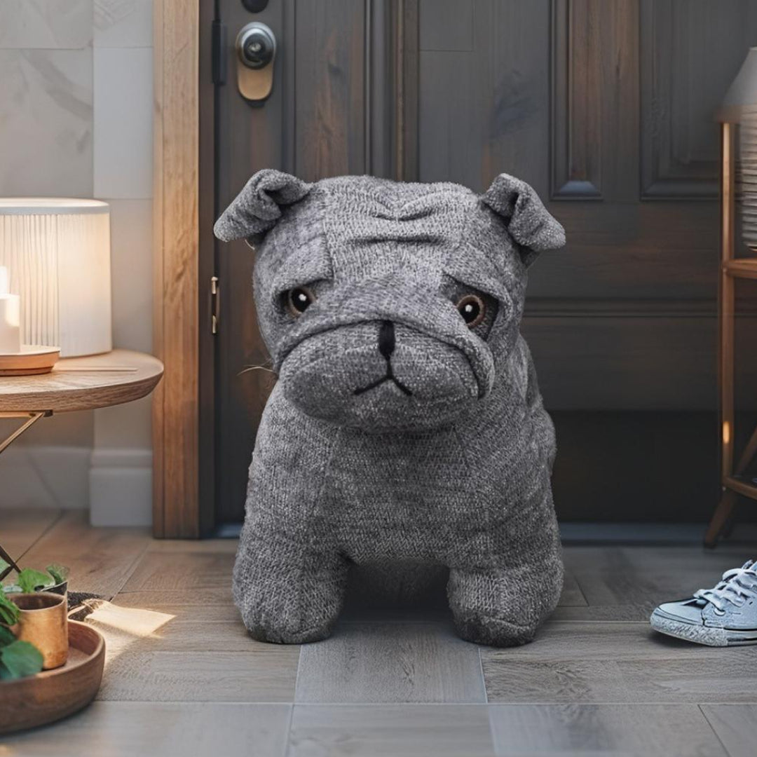 Grey French Bulldog Door Stopper 23cm