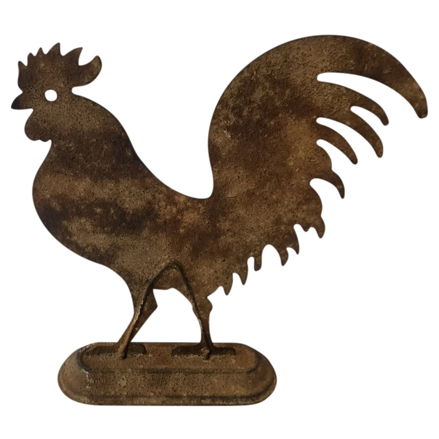 Detailed Rooster Statue on Base - 30x32cm