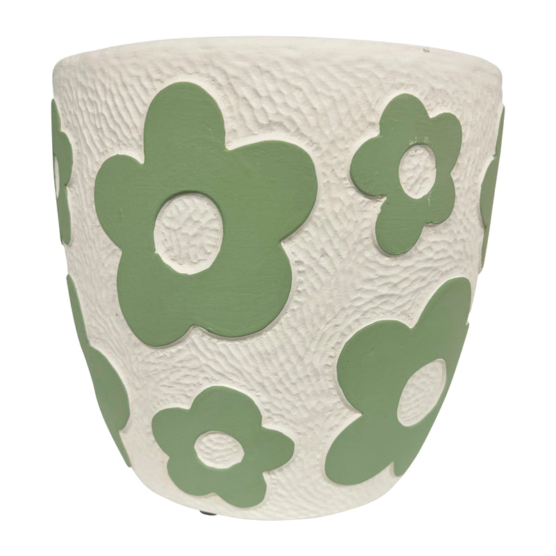 Set 2 Assorted Pastel Flower Planters w Hole + Plug 17cm