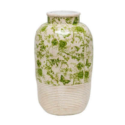 Green Cement Stoneware Look Vase, 37cm