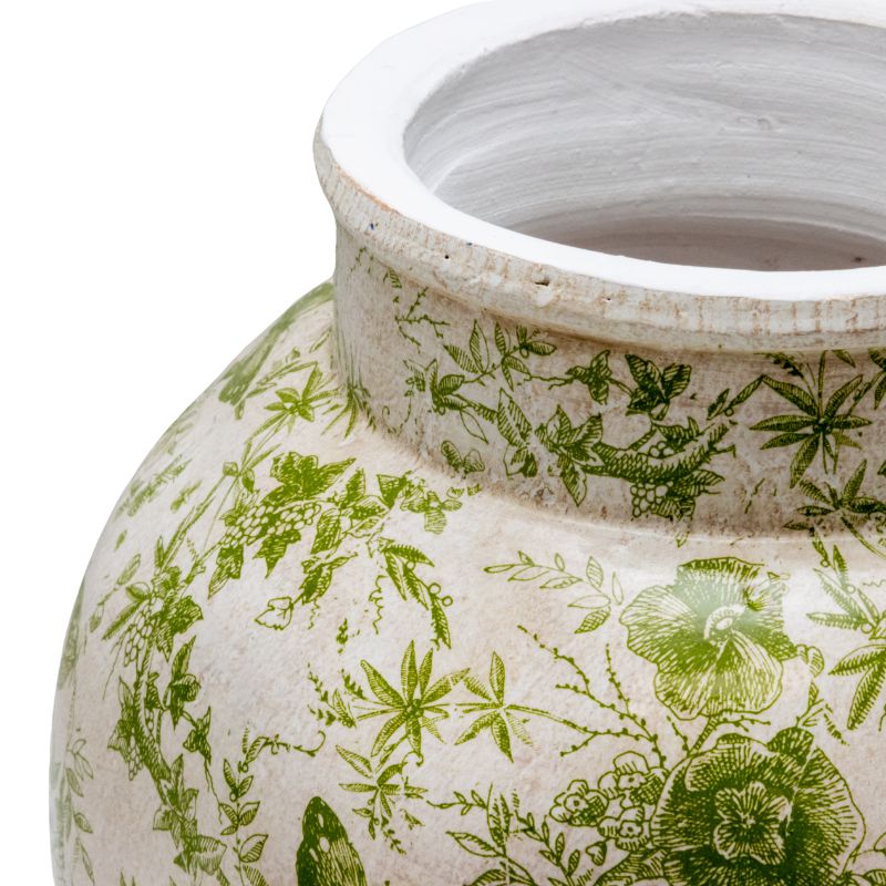 Glazed Green Stoneware Look Vase 25cm