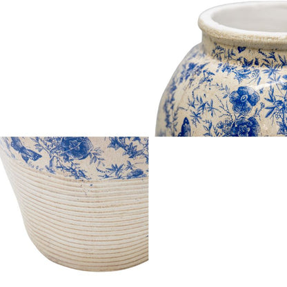 Glazed Blue Stoneware Vase, 25cm