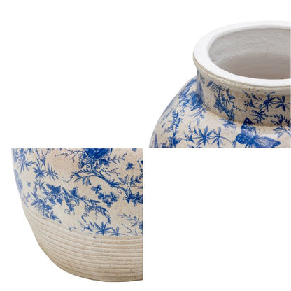 Glazed Blue Stoneware Vase, 33cm