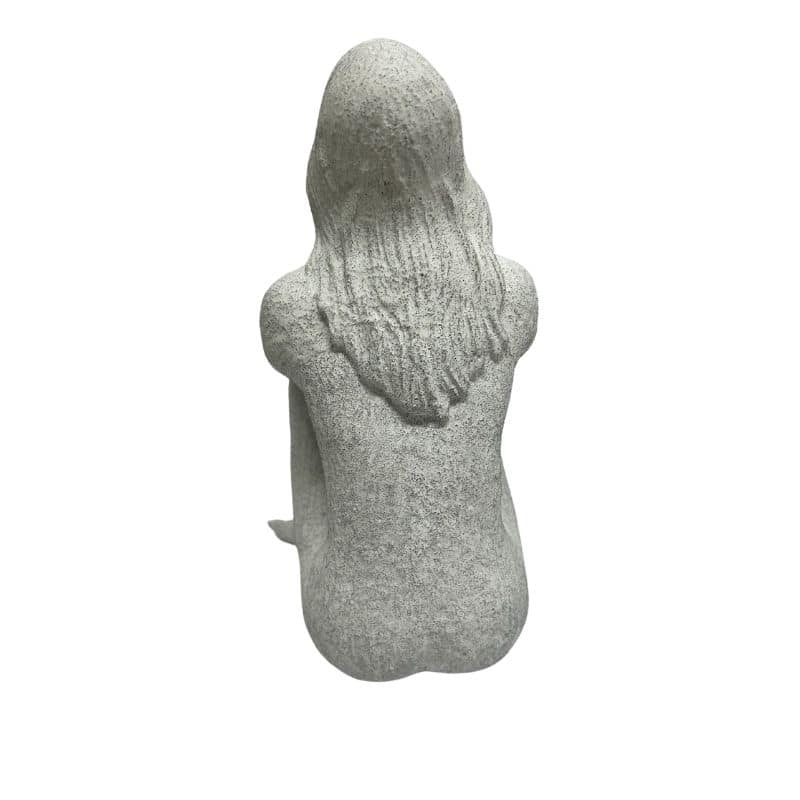 Lady Statue with Elbows on Knees - 23cm Decorative Figure