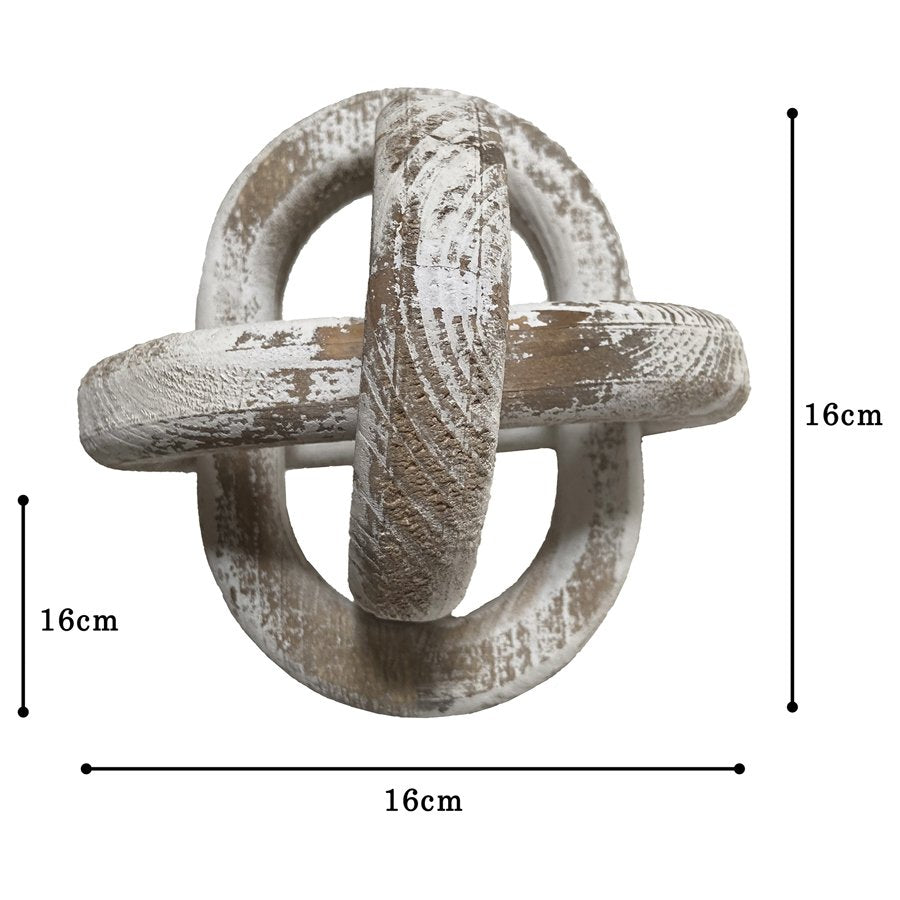 Wooden 3-Link Table Decoration 16cm