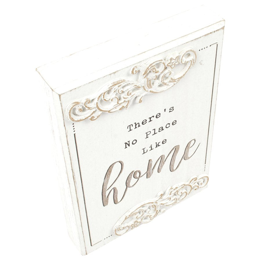 Wood-carved 'No Place Like Home' Wall Art 20x27cm