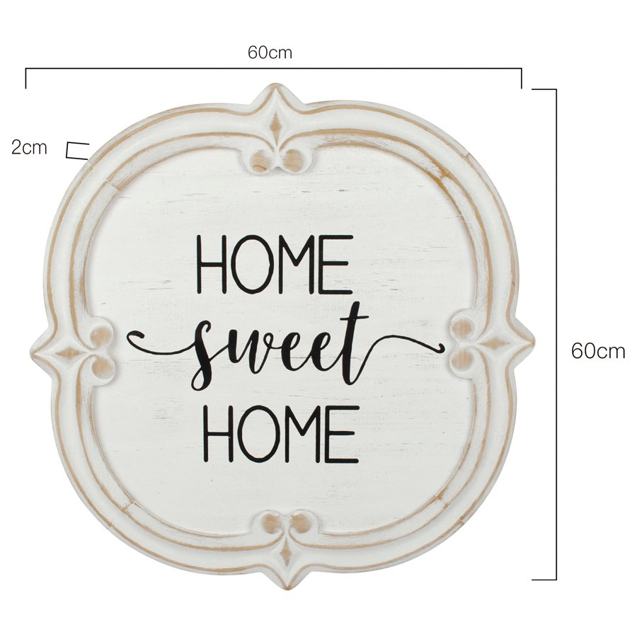 French Provincial 'Home Sweet Home' Carved Wall Art 60cm