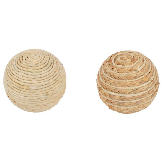 Set 2 Asst Decorative Weave Balls 14cm