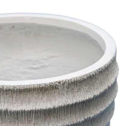 Ivory Mgo Set of 2 Nested Ribbed Textured Planters 28cm, 21cm