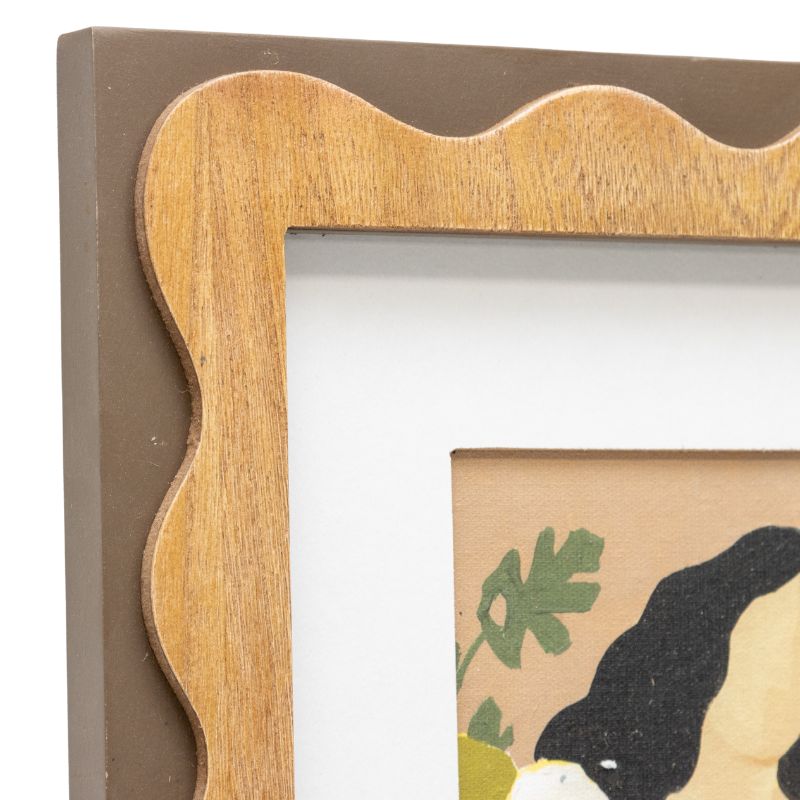 Sitting Lady in White Dress - 36cm Framed Wall Art