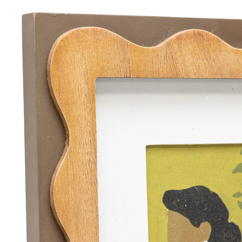 Sitting Lady in Striped Dress - 30cm Framed Wall Art