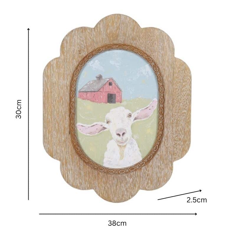 Smiling Sheep Framed Wall Art 39cm