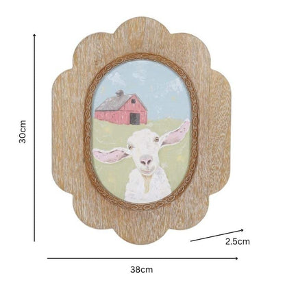 Smiling Sheep Framed Wall Art 39cm