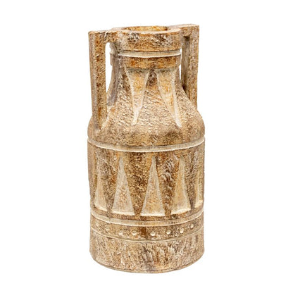 Aged Tribal Style Decorative Urn / Dried Flower Vase 46cm