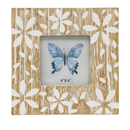 Flowers Design Photo Frame '4x4in' 18cm