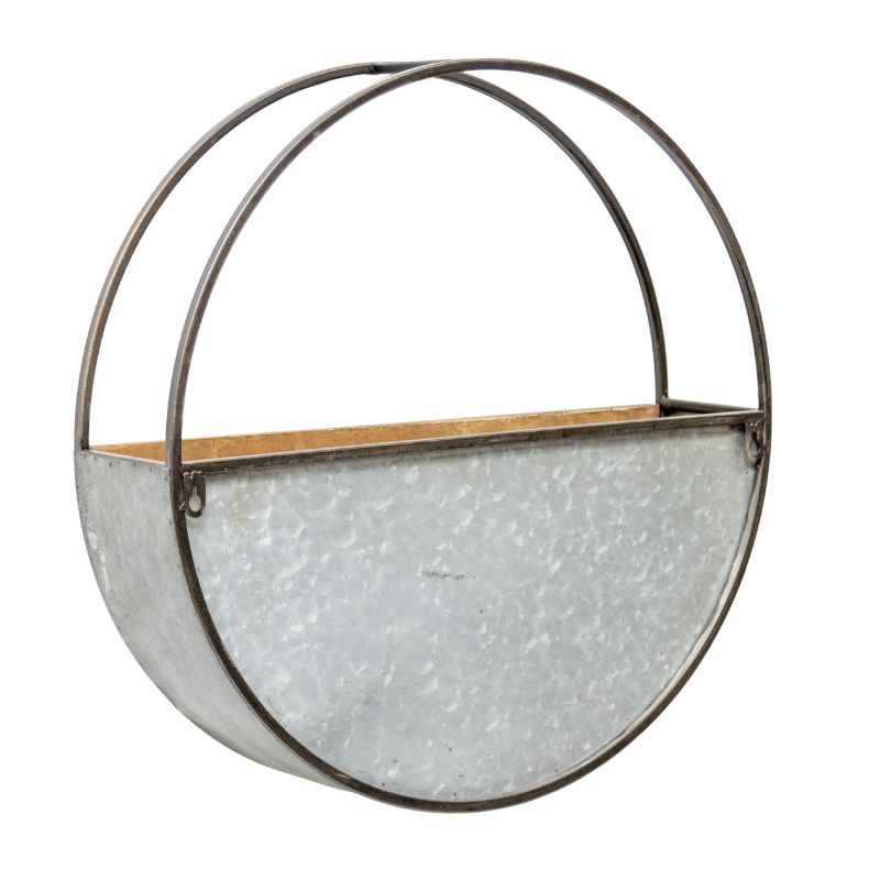 Timber Elemental Wall Planter 60cm - Natural Metal & Wood, 2.77 kg