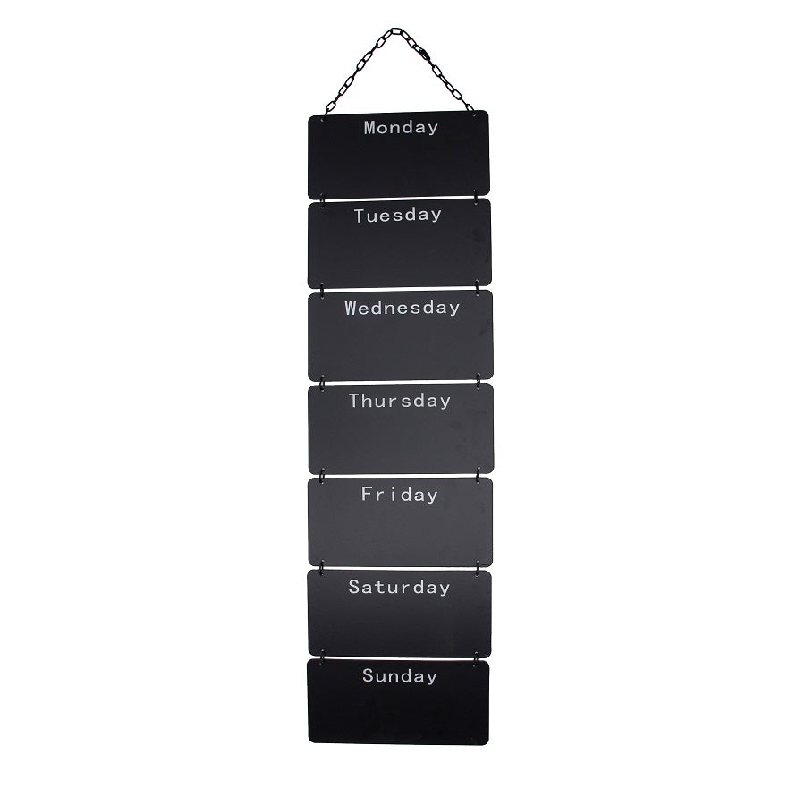 Seven Day Message Stack Blackboard 104cm Black Metal