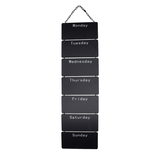 Seven Day Message Stack Blackboard 104cm Black Metal