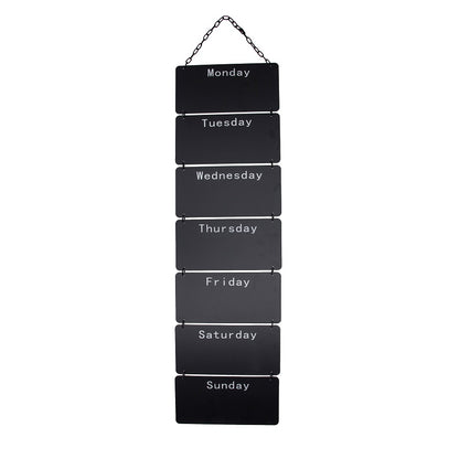 Seven Day Message Stack Blackboard 104cm Black Metal