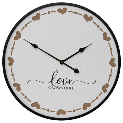 Love Grows Here Wall Clock 60cm