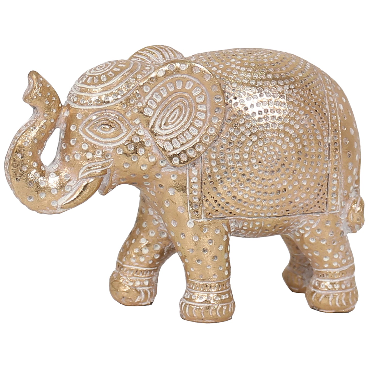 Ornate Gold Elephant - 11cm Decorative Figurine