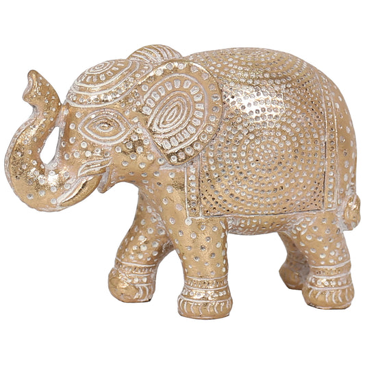 Ornate Gold Elephant - 11cm Decorative Figurine