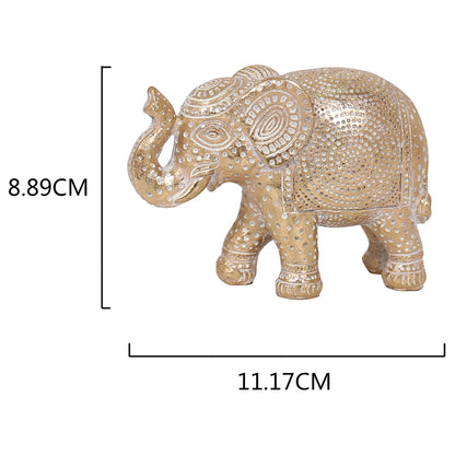 Ornate Gold Elephant - 11cm Decorative Figurine