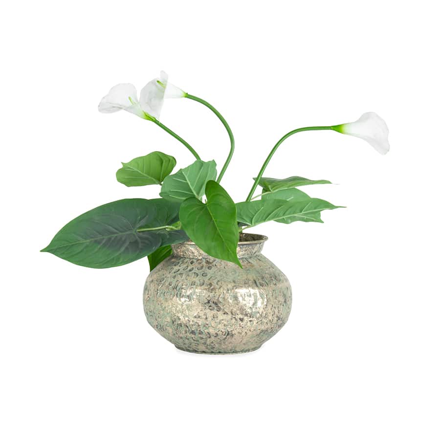 Hammered Squat Bowl - Antique Gold 28x21cm