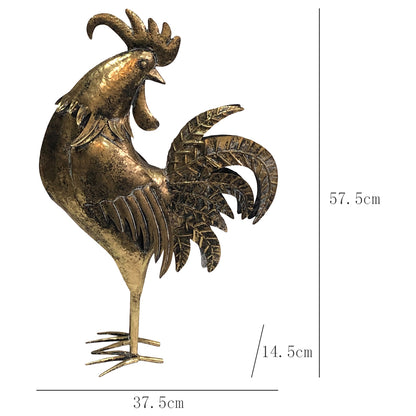 Lustre Gold Proud Rooster Facing Back 38x57cm