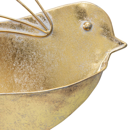 Set of 2 Distressed Gold Wall Planters - 8x29cm Iron Decor