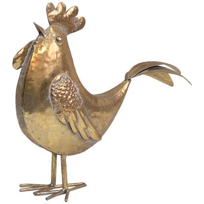 Lustre Gold Chook Long Tail Ornament 35x30cm