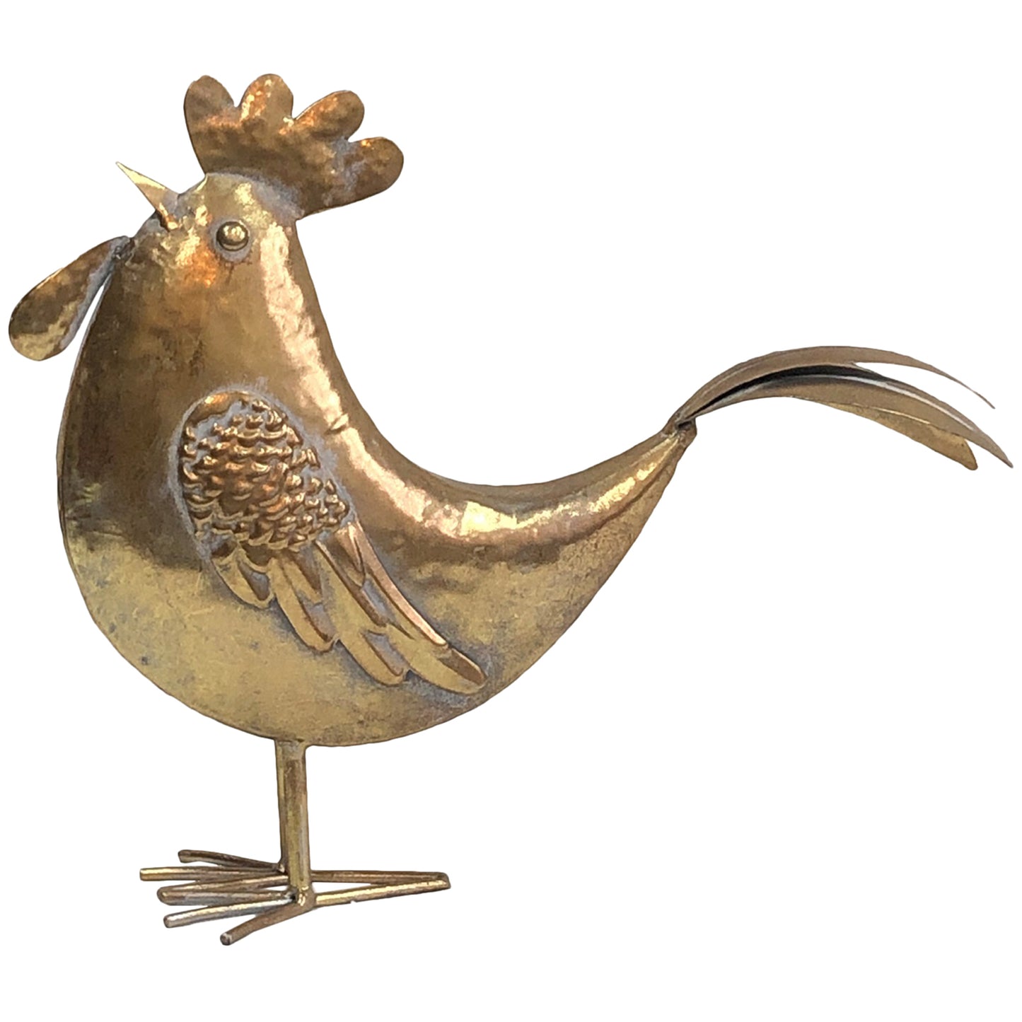 Lustre Gold Chook Long Tail Ornament 35x30cm