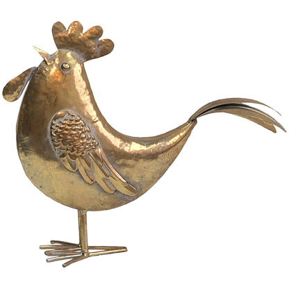 Lustre Gold Chook Long Tail Ornament 35x30cm