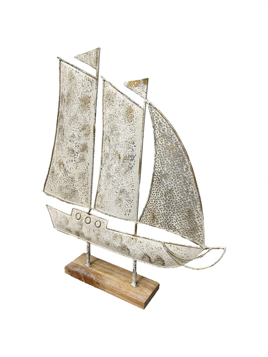 Distressed Finish Sail Boat Ornament 56cm