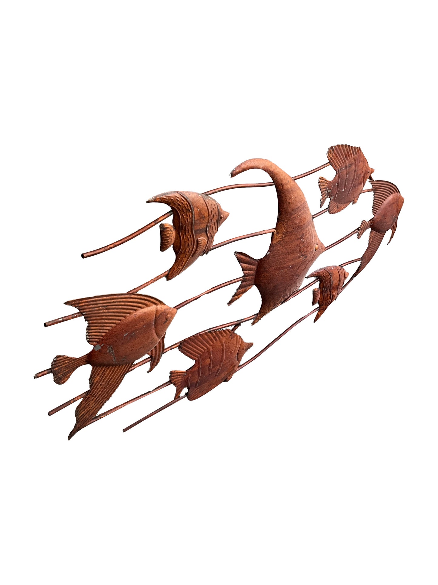 Rust School Of Fish Wall Art 90cm