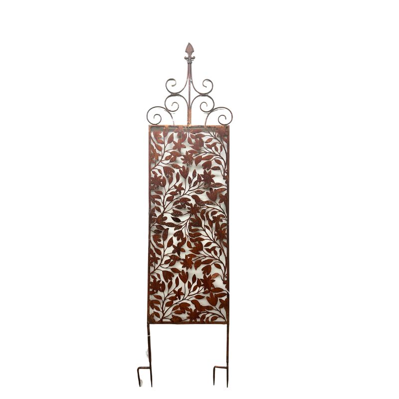 Rust Fleur De Lis Wall Art - 168cm Removable Stakes Decor