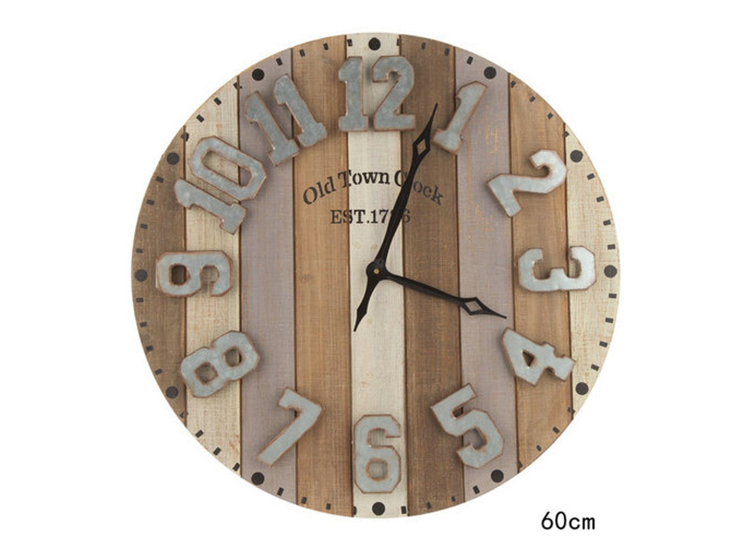 bulk 1 Old Town Metal N Mdf Wall Clock 60x60cm
